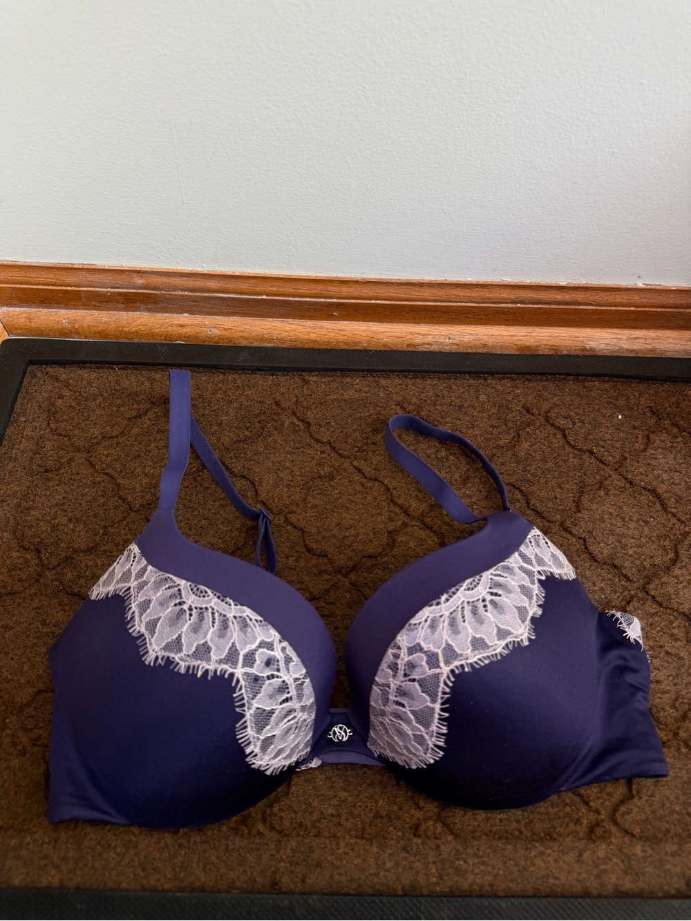 Victoria's Secret Purple Bra with White Lace Trim